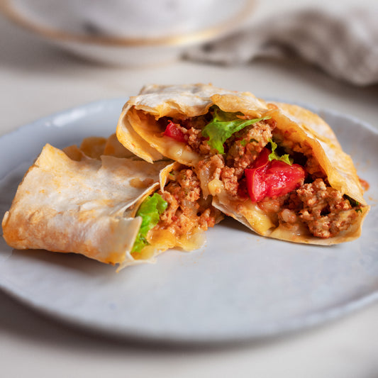 Cheesy Cheddar Burger Wraps