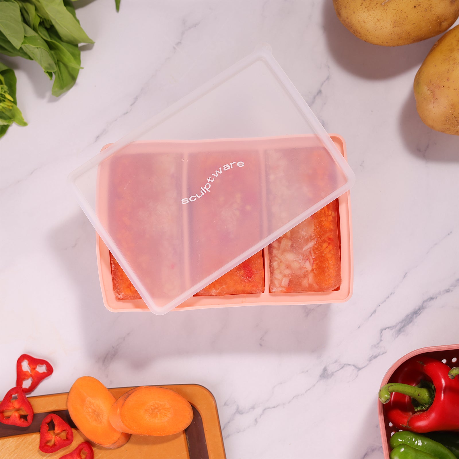 Saucy & Savory Freezing Tray with Lid